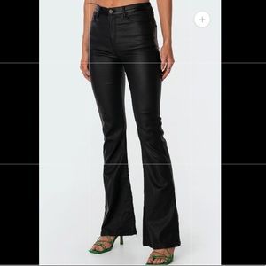 Luna Faux Leather Flare Jeans